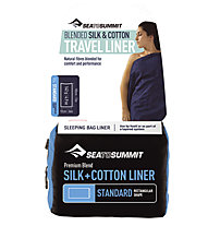 Sea to Summit Silk + Cotton Liner - Hüttenschlafsack Seide/Baumwolle, Blue