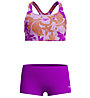 Speedo Allover 2PC Boyleg - costume - ragazza, Violet/Orange