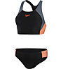 Speedo Colourblock Splice 2PC - Bikini - Damen, Black/Grey/Orange