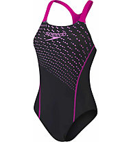 Speedo Medley Logo - Badeanzug - Damen, Black/Pink