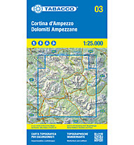Tabacco Karte N.03 Cortina D'Ampezzo e Dolomiti Ampezzane, Blue/Green