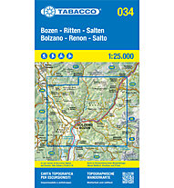 Tabacco Karte N.034 Bolzano - Ritten - Salto - 1:25.000, 1:25.000