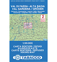 Tabacco N°2 Val di Fassa, Alta Badia, Val Gardena/Gröden (1:50.000), 1:50.000