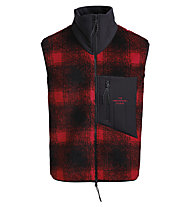 The Mountain Studio Rocky Mountain Check Vest M - gilet in pile - uomo, Red/Black