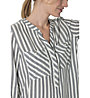 Timezone Striped Henley - Langarmshirt - Damen, Grey/White