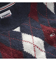 Tommy Jeans Crop Argyle - Pullover - Damen, Dark Blue/Red/White