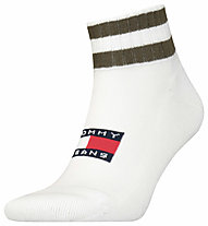 Tommy Jeans Quarter Sport Stripes - kurze Socken, White/Green