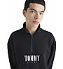 Tommy Jeans Relaxed Authentic Half Zip - felpa - uomo, Black