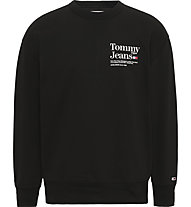 Tommy Jeans Text Crew - felpa - uomo, Black