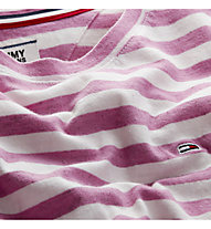 Tommy Jeans Textured Stripe - T-Shirt - Damen, Pink/White
