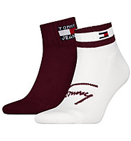 Tommy Jeans TH Quarter 2P Stripe - kurze Socken, Red