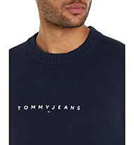 Tommy Jeans Tjm Slim Linear Logo - maglione - uomo, Dark Blue