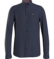 Tommy Jeans Tjm Solid Seersucker Shirt - camicia a maniche lunghe - uomo, Dark Blue