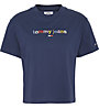 Tommy Jeans Multicolor Logo - T-Shirt - Damen, Blue