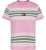 Tommy Jeans Tjw Regular Center Badge Strip - T-Shirt - donna, Pink