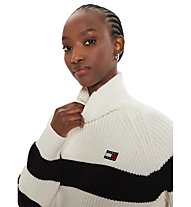 Tommy Jeans Tjw Stripe Mockneck - maglione - donna, Black/White