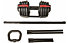 Toorx Set 3-in-1 Kurzhantel Langhantel Kettlebell Verstellbare Belastung - Hantelstange, Black