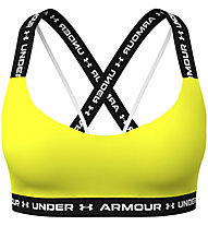 Under Armour Crossback Low - reggiseno sportivo basso sostegno - donna, Yellow/Black/White