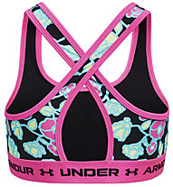 Under Armour Crossback Mid Printed - reggiseno sportivo - ragazza, Black/Pink