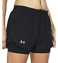 Under Armour Fly By 2.0 2-in-1 - kurze Laufhose - Damen, Black