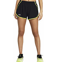 Under Armour Fly By W - pantaloni corti running - donna, Black/Yellow