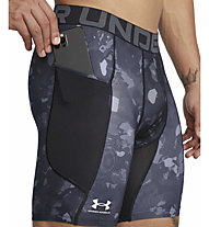 Under Armour HeatGear® Printed Compression M - Trainingshosen - Herren, Black/Dark Grey