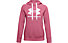 Under Armour Rival Fleece Logo Hoodie - felpa con cappuccio - donna, Dark Pink/White