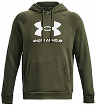 Under Armour Rival Fleece Logo M - felpa con cappuccio - uomo, Green