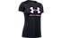 Under Armour Solid Big Logo Tech SS - T-Shirt - Mädchen, Black/Pink