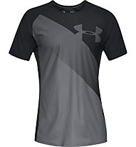 Under Armour TBorne Vanish SS - T-shirt fitness - uomo, Black/Grey