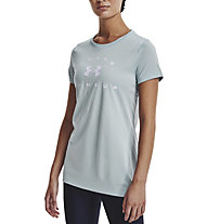 Under Armour Tech Solid Logo Arch - T-shirt Fitness - donna, Light Blue
