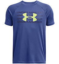 Under Armour Tech™ Wordmark Logo SS - T-shirt - ragazzo, Blue