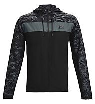 Under Armour Sportstyle Camo Windbreaker - giacca running - uomo, Black/Grey
