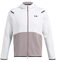 Under Armour Unstoppable Fleece Full-Zip - felpa con cappuccio - uomo, White/Brown