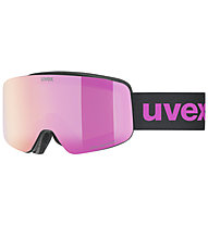 Uvex Pwdr FM - maschera da sci - bambino, Black/Pink